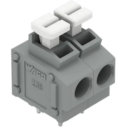 Leiterplattenklemme, 2-polig, RM 5 mm, 0,2-1,5 mm², 17.5 A, Push-in Käfigklemme, grau, 235-402/332-000 Neue Kollektion