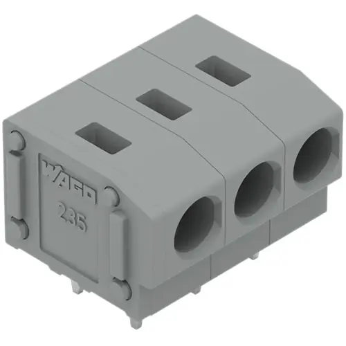 Top-Preis Leiterplattenklemme, 3-polig, RM 5 mm, 0,5-2,5 mm², 24 A, Push-in, grau, 235-403