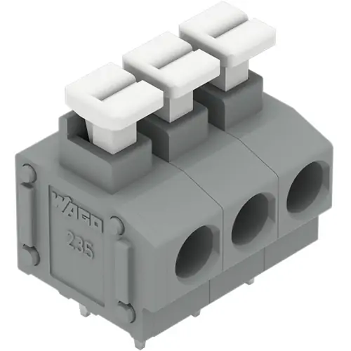 Leiterplattenklemme, 3-polig, RM 5 mm, 0,2-1,5 mm², 17.5 A, Push-in Käfigklemme, grau, 235-403/332-000 Top-Angebot