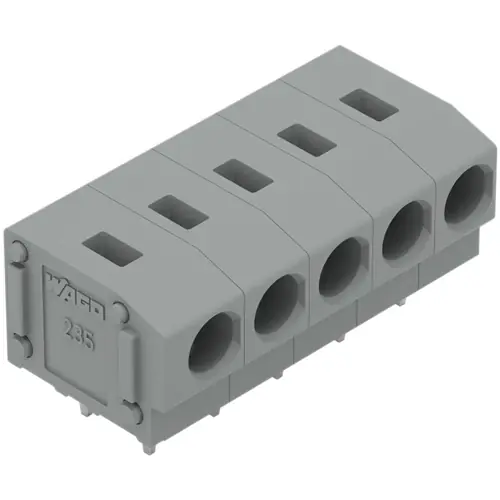 Highlight Leiterplattenklemme, 5-polig, RM 5 mm, 0,5-2,5 mm², 24 A, Push-in, grau, 235-405