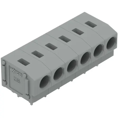Leiterplattenklemme, 6-polig, RM 5 mm, 0,5-2,5 mm², 24 A, Push-in, grau, 235-406 Sonderangebot