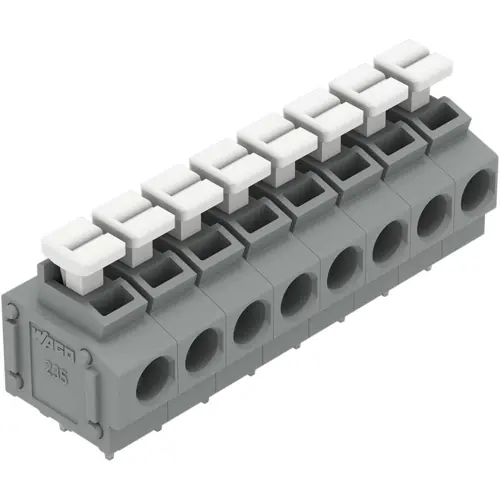 Leiterplattenklemme, 8-polig, RM 5 mm, 0,2-1,5 mm², 17.5 A, Push-in Käfigklemme, grau, 235-408/332-000 Preiswert