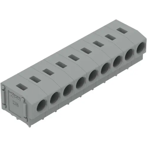 Leiterplattenklemme, 9-polig, RM 5 mm, 0,5-2,5 mm², 24 A, Push-in, grau, 235-409 Neue Ware