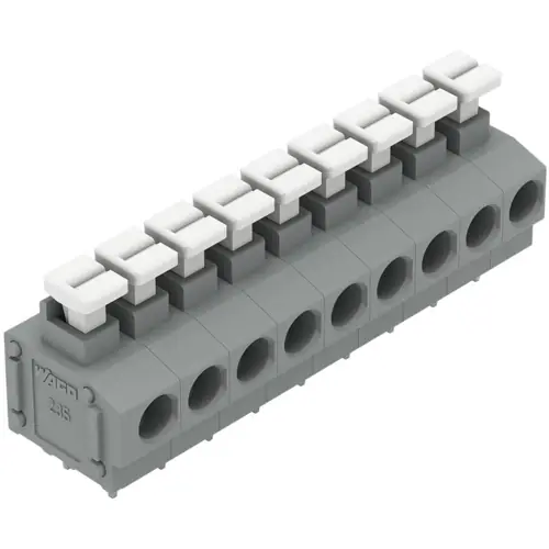 Kostenfreie Lieferung Leiterplattenklemme, 9-polig, RM 5 mm, 0,2-1,5 mm², 17.5 A, Push-in Käfigklemme, grau, 235-409/331-000