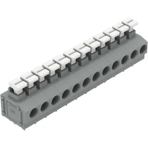 Finale Aktion Leiterplattenklemme, 12-polig, RM 5 mm, 0,2-1,5 mm², 17.5 A, Push-in Käfigklemme, grau, 235-412/331-000