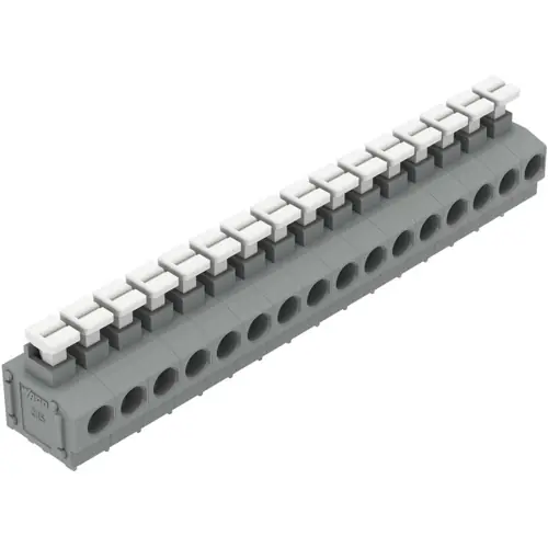 Leiterplattenklemme, 16-polig, RM 5 mm, 0,2-1,5 mm², 17.5 A, Push-in Käfigklemme, grau, 235-416/331-000 Zertifiziert