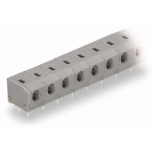 Schneller Versand Leiterplattenklemme, 4-polig, RM 7.5 mm, 0,5-2,5 mm², 24 A, Push-in, grau, 235-504