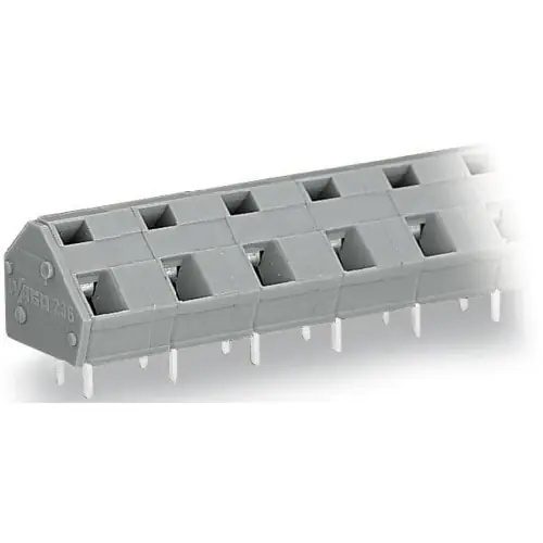 Markenware Leiterplattenklemme, 6-polig, RM 10 mm, 0,5-2,5 mm², 16 A, Käfigklemme, hellgrau, 236-606/000-009/999-950