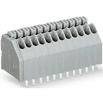 Leiterplattenklemme, 18-polig, RM 2.5 mm, 0,14-0,5 mm², 4 A, Push-in Käfigklemme, grau, 250-318 Finale Aktion