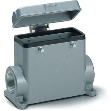 Aufbaugehäuse, Baugröße HB24, Aluminiumlegierung, 2 x M32, abgewinkelt, Querbügelverriegelung, IP65/IP40, 79146400 Letzte Chance