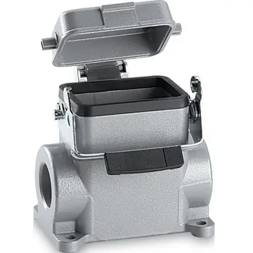 Echt Aufbaugehäuse, Baugröße HB6, Aluminiumlegierung, M25/M32, abgewinkelt, Längsbügelverriegelung, IP65, 79015400