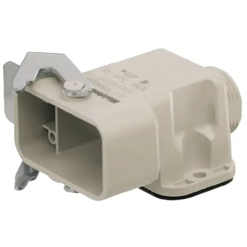 Neuheit Aufbaugehäuse, Baugröße HQ, Kunststoff, PG16, abgewinkelt, Querbügelverriegelung, IP65, 1003110000