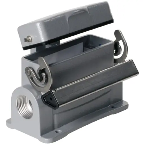 Super-Preis Aufbaugehäuse, Baugröße A16, Aluminiumdruckguss, 2 x PG16, abgewinkelt, Längsbügelverriegelung, IP65, 1665300000