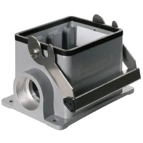 Geprüft Aufbaugehäuse, Baugröße A48, Aluminiumdruckguss, PG29, abgewinkelt, Längsbügelverriegelung, IP65, 1666770000