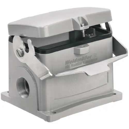 Abverkauf Aufbaugehäuse, Baugröße B48, Aluminiumdruckguss, 2 x PG29, abgewinkelt, Längsbügelverriegelung, IP65, 1667560000