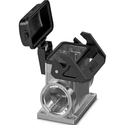 Aktuell Aufbaugehäuse, Baugröße B10, Aluminiumdruckguss, 2 x M40, abgewinkelt, Bügelverriegelung, IP66, 1082585