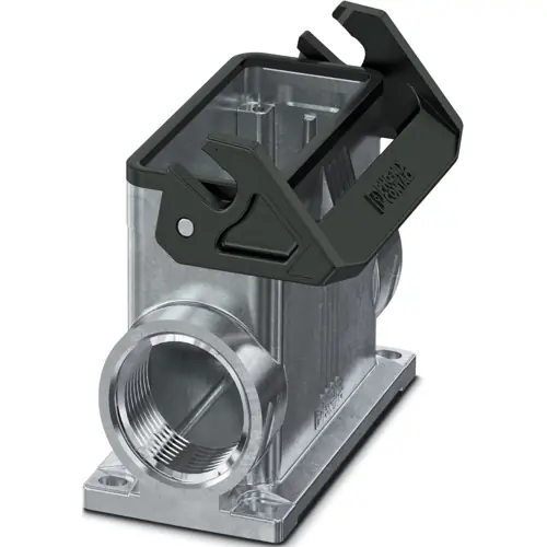 Echt Aufbaugehäuse, Baugröße B16, Aluminiumdruckguss, 2 x M32, abgewinkelt, Bügelverriegelung, IP66, 1082587