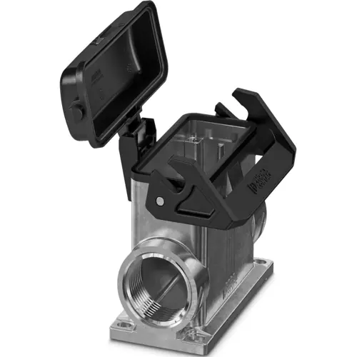 Aufbaugehäuse, Baugröße B16, Aluminiumdruckguss, 2 x M25, abgewinkelt, Bügelverriegelung, IP66, 1082589 Neu