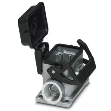 Garantierte Lieferung Aufbaugehäuse, Baugröße B6, Aluminiumdruckguss, 2 x M25, abgewinkelt, Längsbügelverriegelung, IP66/IP67, 1412826