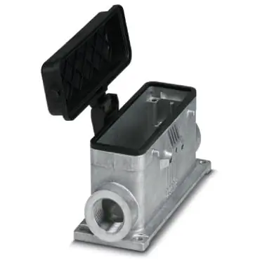 Aufbaugehäuse, Baugröße B24, Aluminiumdruckguss, 2 x M25, abgewinkelt, Querbügelverriegelung, IP66/IP67/IP54, 1412869 Bestseller