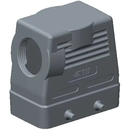 Beliebt Gehäuse, Baugröße HB10, Aluminiumdruckguss, M32, abgewinkelt, Clip-Verriegelung, IP65, T1230100132-100