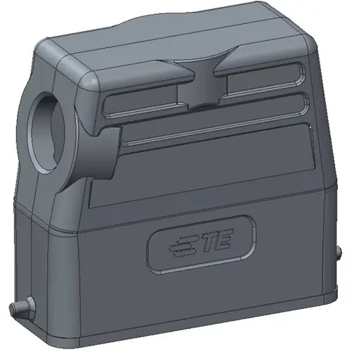 Markenprodukt Gehäuse, Baugröße HA16, Aluminiumdruckguss, M25, abgewinkelt, Clip-Verriegelung, IP65, T1339160125-000