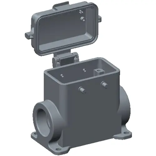 Gehäuse, Baugröße HB10, Aluminiumdruckguss, 2 x M25, abgewinkelt, Clip-Verriegelung, IP65, T1490100221-000 Wochenendangebot