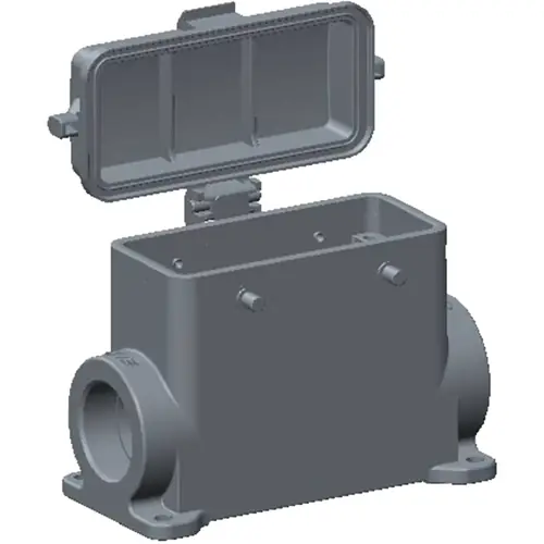 Gehäuse, Baugröße HB16, Aluminiumdruckguss, 2 x PG21, abgewinkelt, Clip-Verriegelung, IP65, T1490160221-000 Expressversand