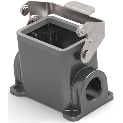 Neue Kollektion Gehäuse, Baugröße HB6, Aluminiumdruckguss, PG16, abgewinkelt, Clip-Verriegelung, IP65, T1610062116-000