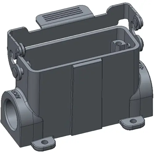 Echt Gehäuse, Baugröße HA16, Aluminiumdruckguss, 2 x M20, abgewinkelt, Clip-Verriegelung, IP65, T1619161220-000