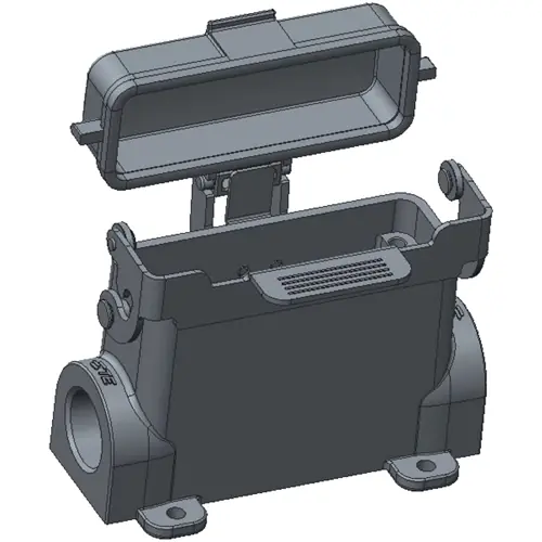 Kostenloser Versand Gehäuse, Baugröße HA16, Aluminiumdruckguss, 2 x M25, abgewinkelt, Clip-Verriegelung, IP65, T1629161225-000