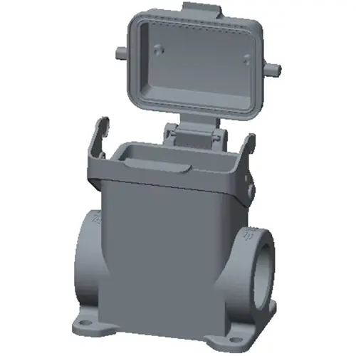 Letzte Chance Gehäuse, Baugröße HB6, Aluminiumdruckguss, 2 x PG21, abgewinkelt, Clip-Verriegelung, IP65, T1660063221-000