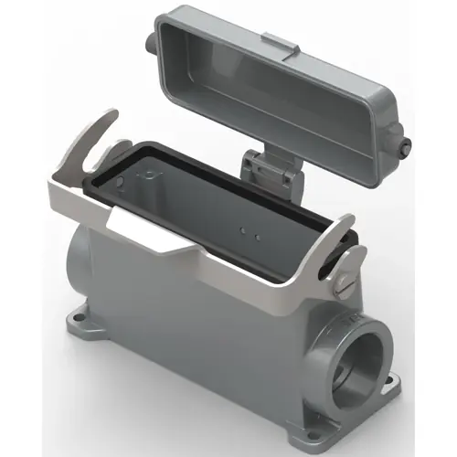 Gehäuse, Baugröße HB24, Aluminiumdruckguss, PG21, abgewinkelt, Clip-Verriegelung, IP65, T1660243121-000 Expressversand