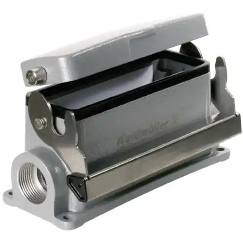 Top-Seller Aufbaugehäuse, Baugröße B24, Aluminiumdruckguss, 2 x M25, abgewinkelt, Längsbügelverriegelung, IP65, 1787900000