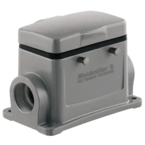 Preisreduziert Aufbaugehäuse, Baugröße A32, Aluminiumdruckguss, 2 x M32, abgewinkelt, Querbügelverriegelung, IP65, 1788050000