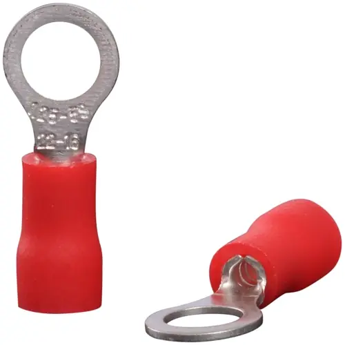 Ausverkauf Isolierter Ringkabelschuh, 0,5-1,5 mm², 5.3 mm, M5, rot, 22C442, Packung mit 100 Stück