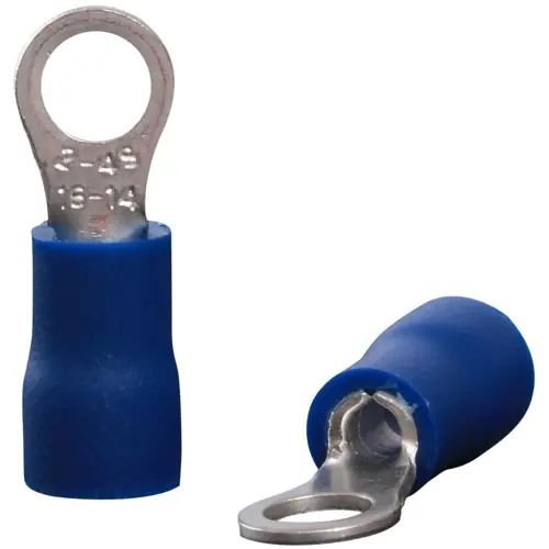 Nur Für Kurze Zeit Isolierter Ringkabelschuh, 1,5-2,5 mm², 4.3 mm, M4, blau, 22C446, Packung mit 100 Stück