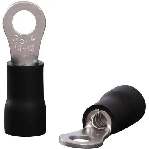 Markenprodukt Isolierter Ringkabelschuh, 2,5-4,0 mm², 4.3 mm, M4, schwarz, 22C451, Packung mit 100 Stück