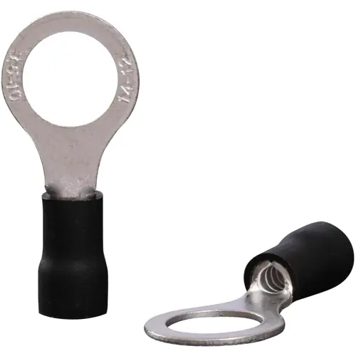 Geprüft Isolierter Ringkabelschuh, 2,5-4,0 mm², 10.5 mm, M10, schwarz, 22C455, Packung mit 100 Stück