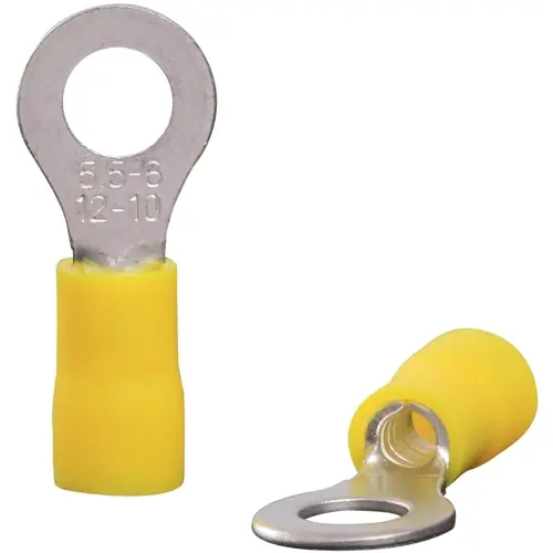 Isolierter Ringkabelschuh, 4,0-6,0 mm², 6.5 mm, M6, gelb, 22C458, Packung mit 100 Stück Schneller Versand