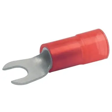 Isolierter Gabelkabelschuh, 10 mm², 5.3 mm, M5, rot, 652C5 Letzte Chance
