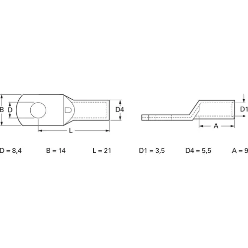Unisolierter Rohrkabelschuh, 6,0 mm², AWG 10, 10.5 mm, 6.5 mm, M6, 3411A Direktkauf