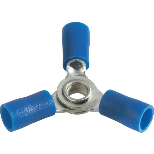 Isolierter 3-fach Kabelschuh, 1,5-2,5 mm², AWG 16 bis 14, 4 mm, M4, blau, 3631A3 Neuheit