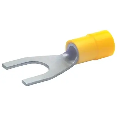 Online Kaufen Isolierter Gabelkabelschuh, 4,0-6,0 mm², AWG 12 bis 10, 10.5 mm, M10, gelb, 650C10