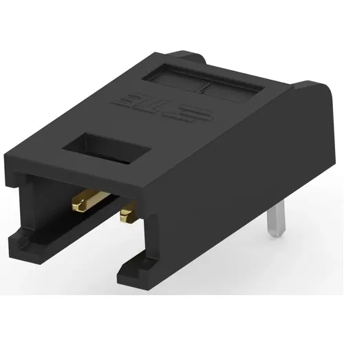 Stiftleiste, 2-polig, RM 2.54 mm, abgewinkelt, schwarz, 280377-2 Geprüft