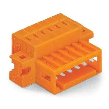 Stiftleiste, 5-polig, RM 3.81 mm, abgewinkelt, orange, 734-335/019-000 Neue Kollektion