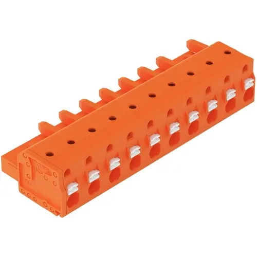 1-Leiter-Federleiste, 10-polig, RM 7.62 mm, orange, 2231-710/026-000 Versand Am Gleichen Tag