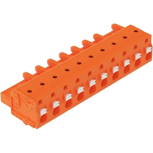 1-Leiter-Federleiste, 10-polig, RM 7.62 mm, orange, 2231-710/008-000 Super-Preis