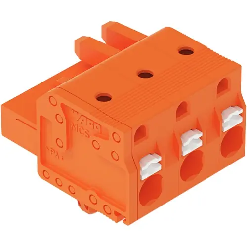 1-Leiter-Federleiste, 3-polig, RM 7.62 mm, orange, 2231-703/008-000 Zertifiziert