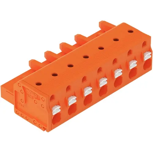 1-Leiter-Federleiste, 7-polig, RM 7.62 mm, orange, 2231-707/026-000 Super-Preis